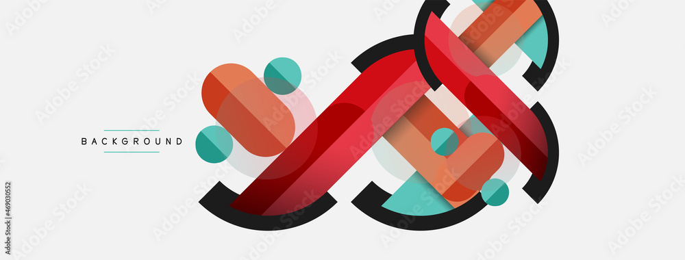 Round geometric shapes lines and circles. Vector template for wallpaper banner background or landing page Round geometric shapes lines and circles. Vector template for wallpaper banner background or landing page