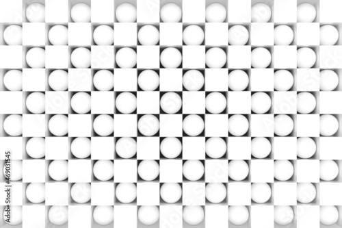 Fototapeta Naklejka Na Ścianę i Meble -  3d white cube sphere background