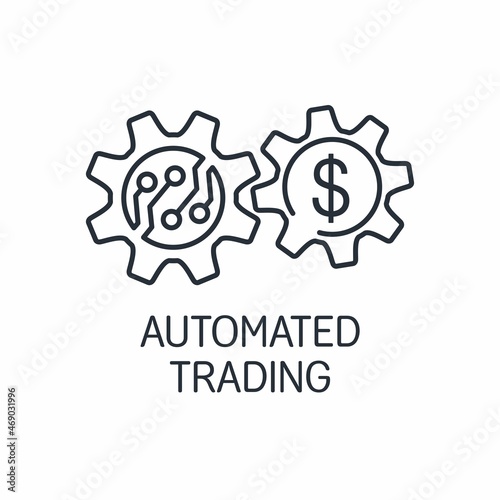 Automated Trading Systems . Smart electronic technologies. Vector linear icon isolated on white background.