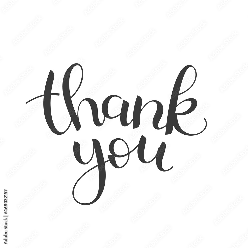thank you hand drawn lettering. Clean lines, easy to edit. Vector illustration isolated on white background. thank you hand drawn lettering. Clean lines, easy to edit. Vector illustration isolated on white background.
