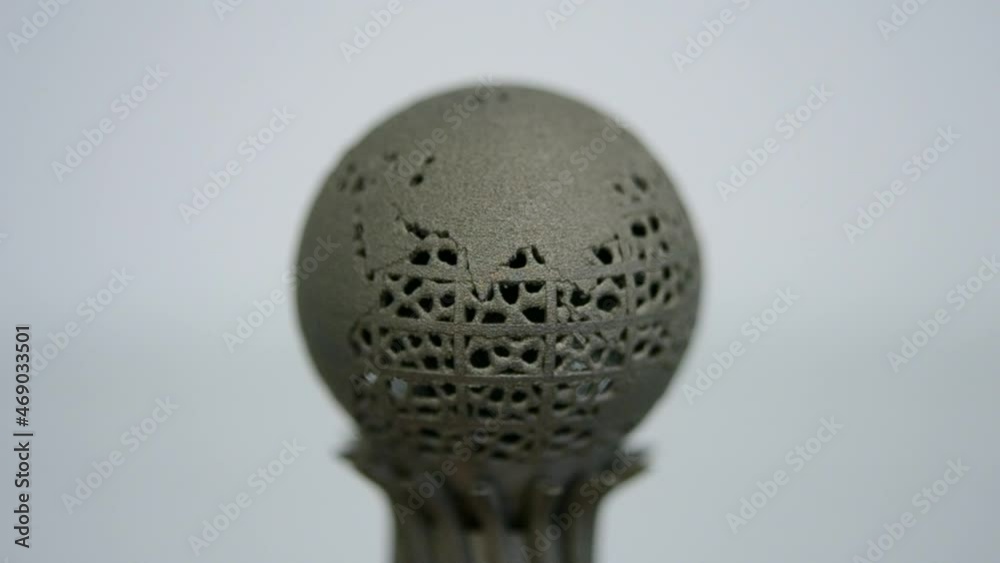 Model printed on 3D printer for metal close-up macro. Three-dimensional model Model printed on 3D printer for metal close-up macro. Three-dimensional model