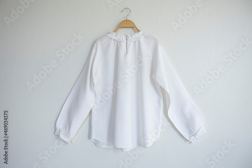 White blouse linen on white background. photo