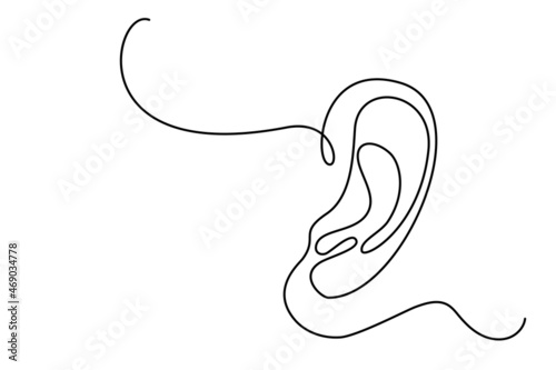 Foto Human ear continuous one line drawing