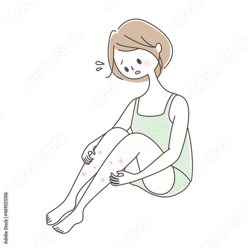 足の皮膚トラブルに悩む女性