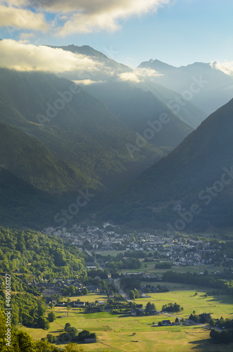 Saint Lary Soulan ski village and mountains at summer , France