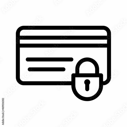 secure payment lock credit card single isolated icon with outline style