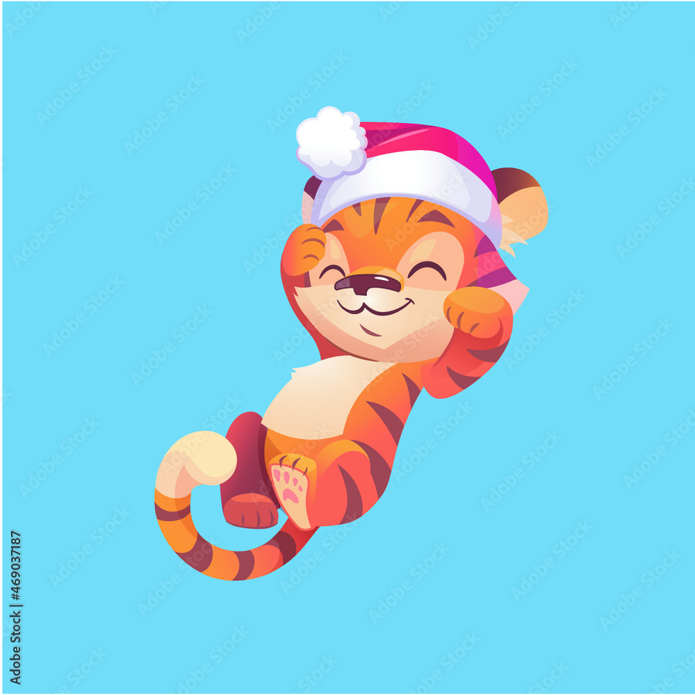 cute beautiful bright illustration tiger new year happy new year year of the tiger 2022 happy new year and christmas symbol of the year cute beautiful bright illustration tiger new year happy new year year of the tiger 2022 happy new year and christmas symbol of the year