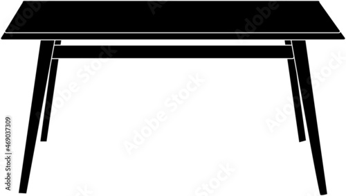シンプルなテーブルのシルエット素材