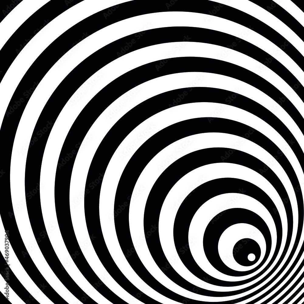 Fototapeta premium Black and white hypnotic optical illusion background