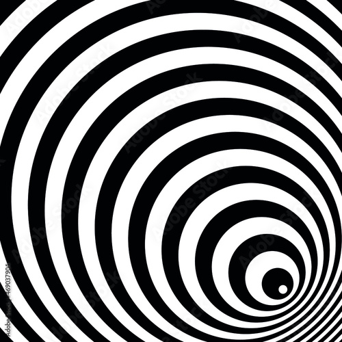 Black and white hypnotic optical illusion background