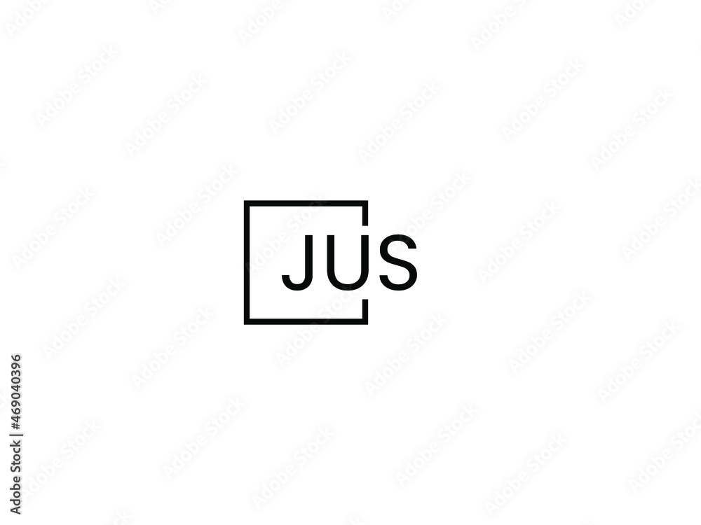 JUS letter initial logo design vector illustration JUS letter initial logo design vector illustration