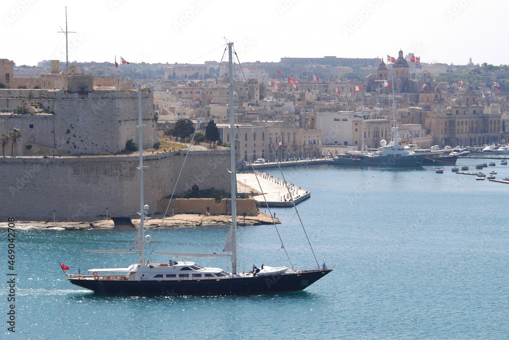 Bayside scape of Valletta, Malta
