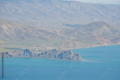 View from the volcano Kara Dag to the Koktebel in Crimea