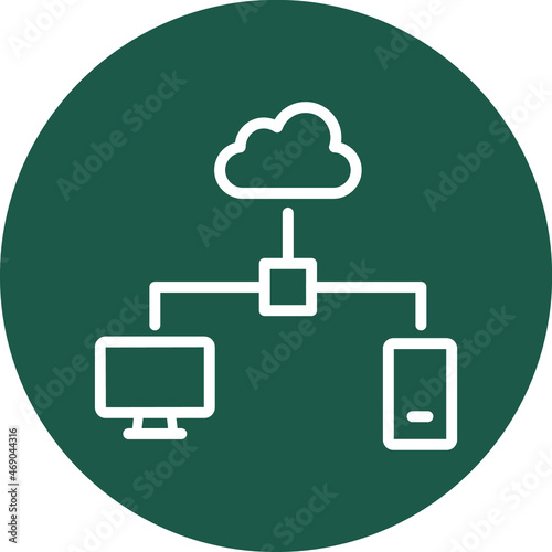 Cloud LAN Isolated Vector icon which can easily modify or edit