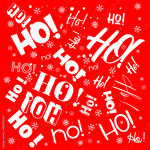 HO! HO! HO! handwritten vector pattern - festive christmas holiday design for wrapping paper, cards, banners and posters etc. - Editable vector EPS