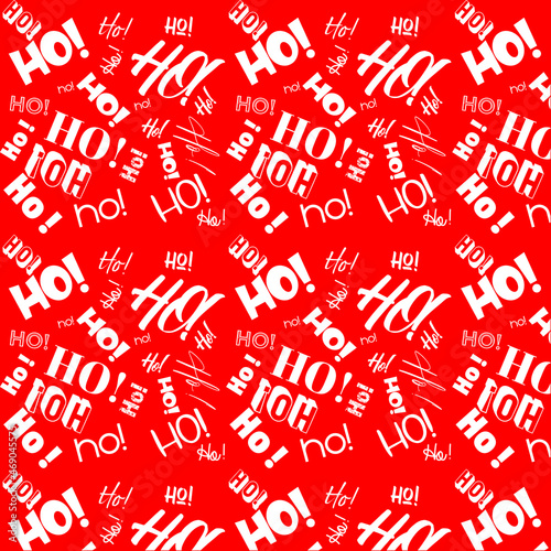HO! HO! HO! handwritten seamless repeteing vector pattern - festive christmas holiday design for wrapping paper, cards, banners and posters etc. - Editable vector EPS