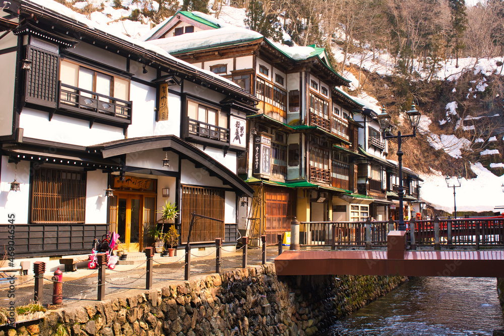 Obraz premium 尾花沢市の銀山温泉