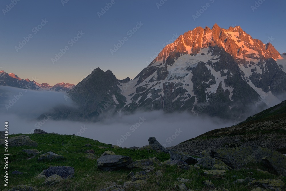 Sunrise in mountains