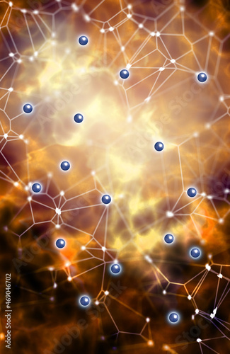 illustration for quantum computing, quantum physics and qubits