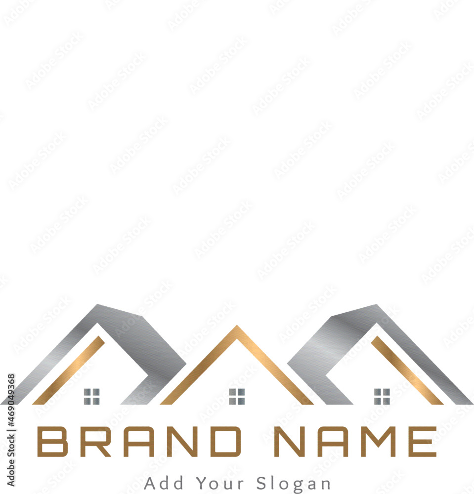 Real estate logo design with modern houses symbol Real estate logo design with modern houses symbol