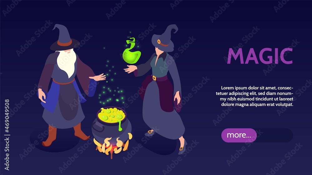 Obraz premium Magic Wizard Horizontal Banner