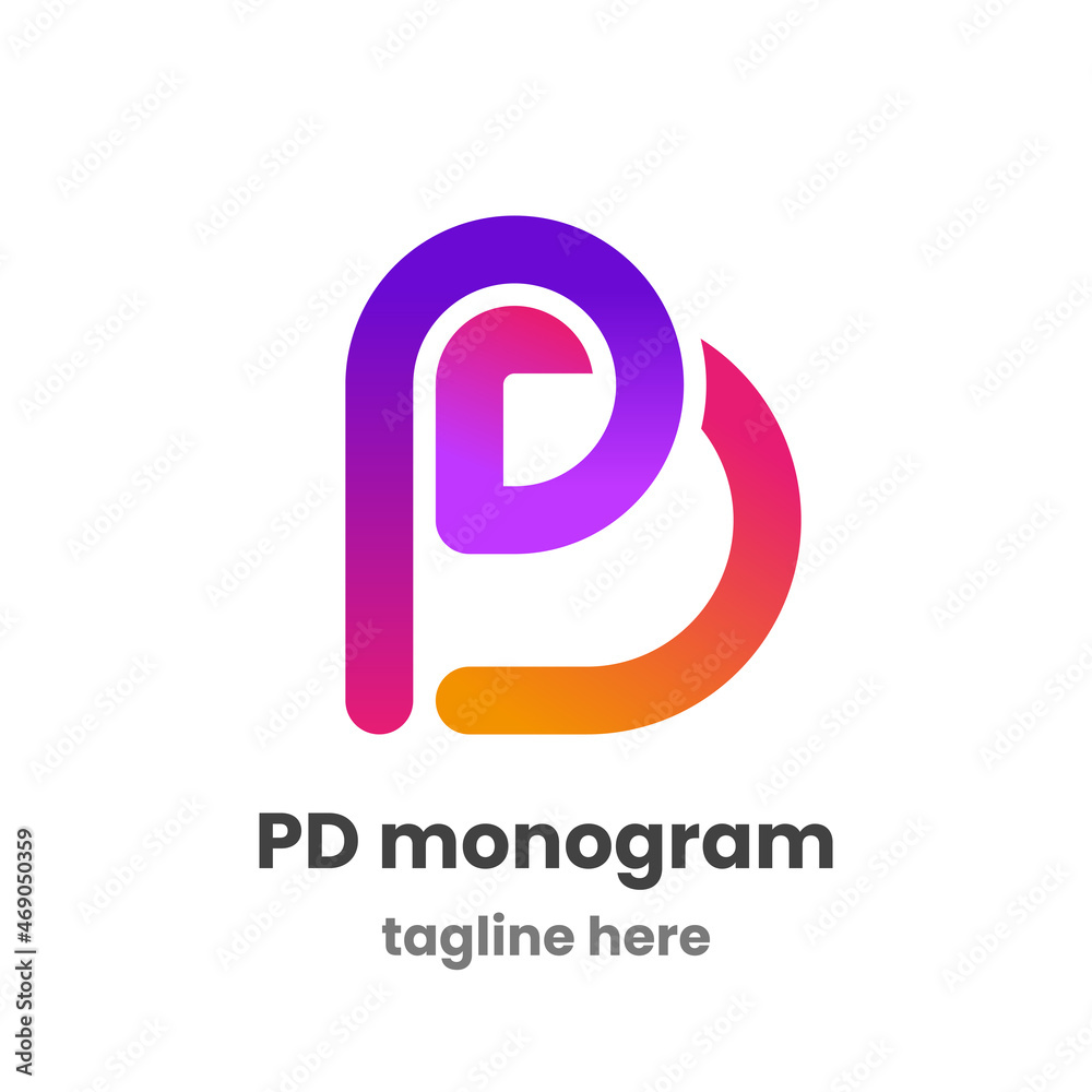 PD monogram logo design template. Abstract letter P and letter D. Modern vector emblem. Stock vector illustration. PD monogram logo design template. Abstract letter P and letter D. Modern vector emblem. Stock vector illustration.