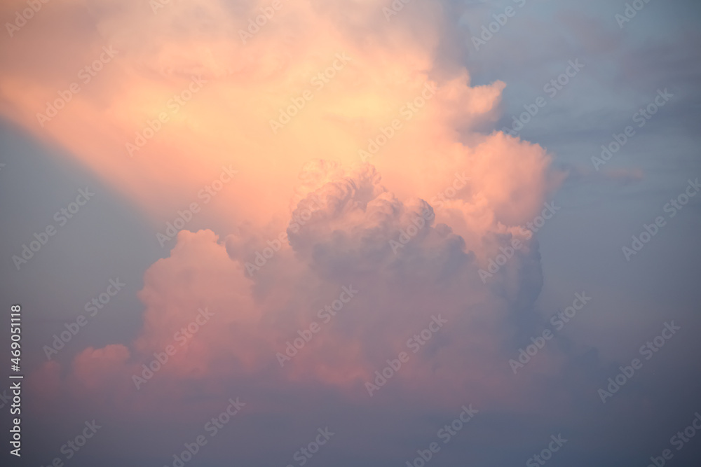sunset cumulus clouds in the sky