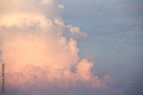 sunset cumulus clouds in the sky