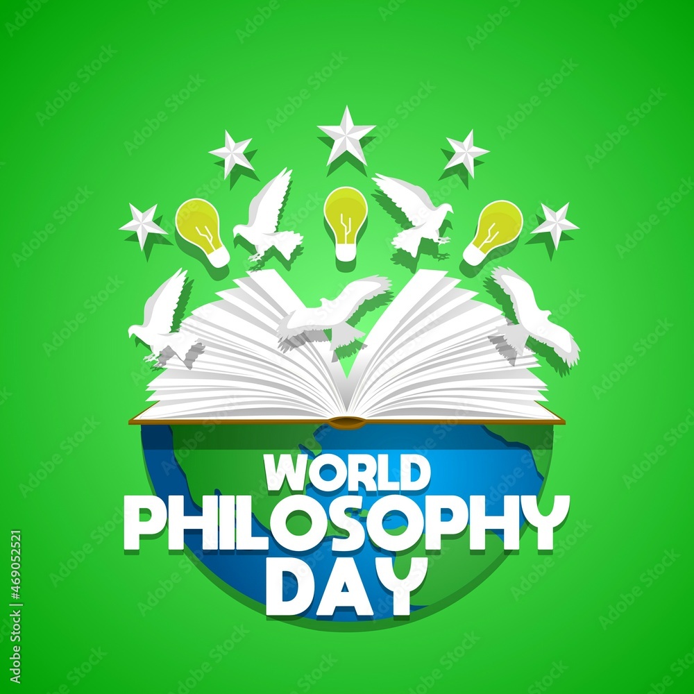 World philosophy day theme template. Vector illustration. Suitable for