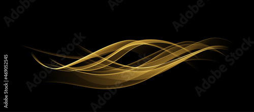 金色の曲線　ベクター素材
