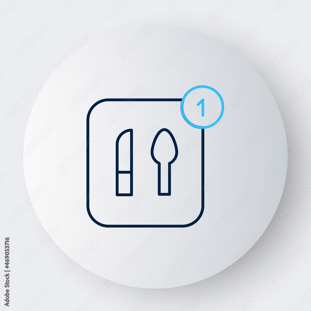 Line Food ordering icon isolated on white background. Order by mobile phone. Restaurant food delivery concept. Colorful outline concept. Vector Line Food ordering icon isolated on white background. Order by mobile phone. Restaurant food delivery concept. Colorful outline concept. Vector
