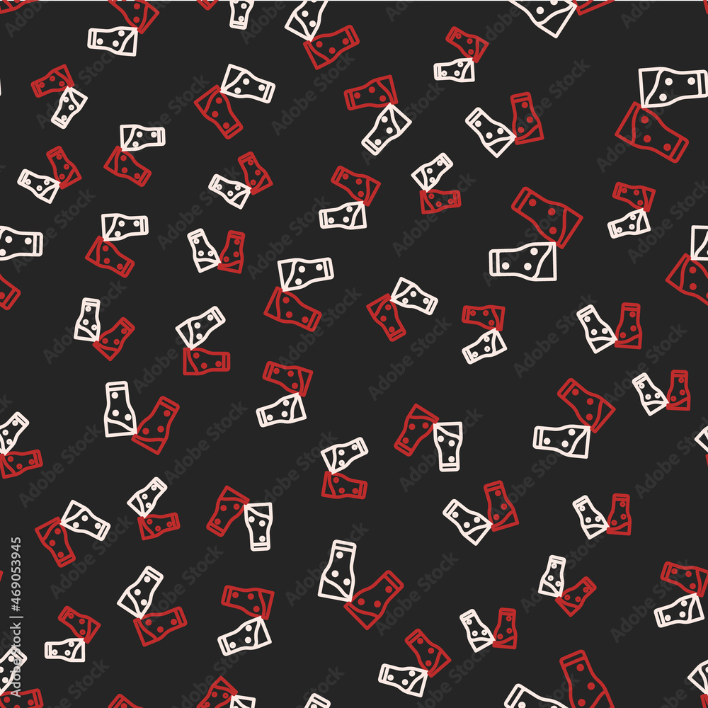 Line Glass of beer icon isolated seamless pattern on black background. Vector Line Glass of beer icon isolated seamless pattern on black background. Vector