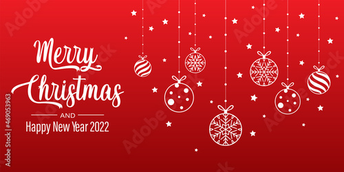 merry christmas ball decoration banner festival design