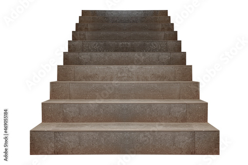 Concrete staircase isolate. Stone or tile steps on a white blank background.