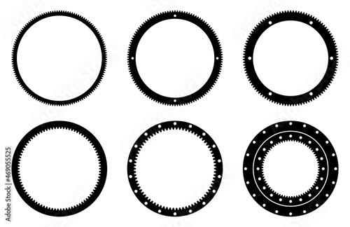 Set of ring gear icons. Vector illustration