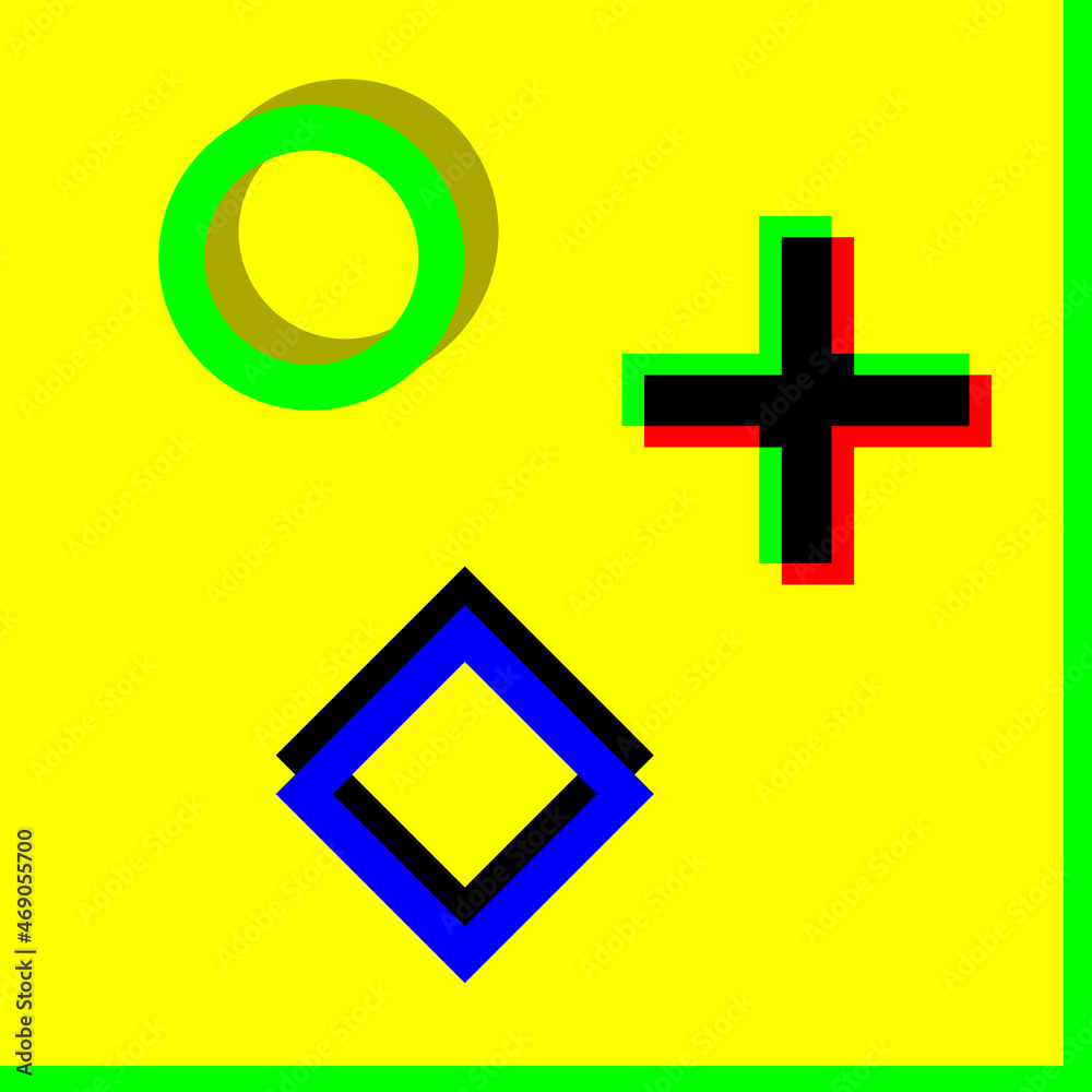 Fototapeta premium Abstract geometric shapes on yellow background. Illustration.