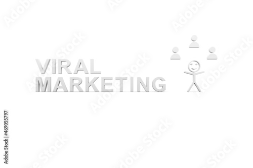 VIRAL MARKETING concept white background 3d render illustration