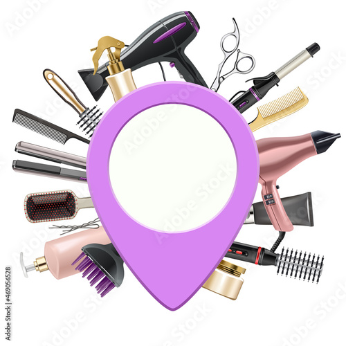 Vector Hairdressing Concept with Pick Point