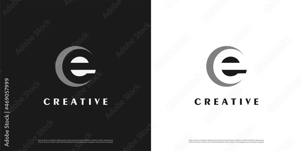 Letter E negative space logo icon design template elements Letter E negative space logo icon design template elements