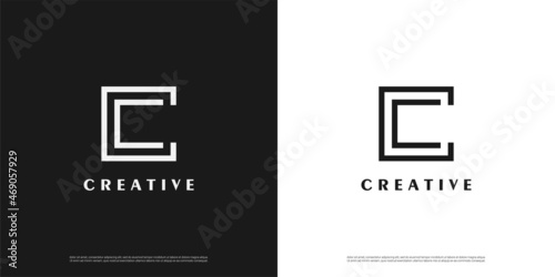 Letter C logo icon line design template elements