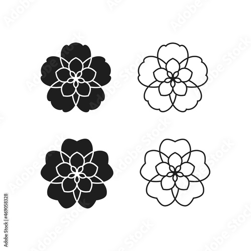 Icon of flower with five petals, logo template