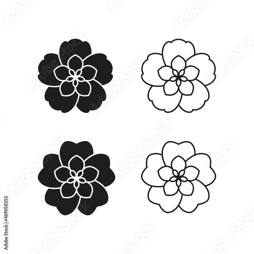 Icon of flower with five petals, logo template