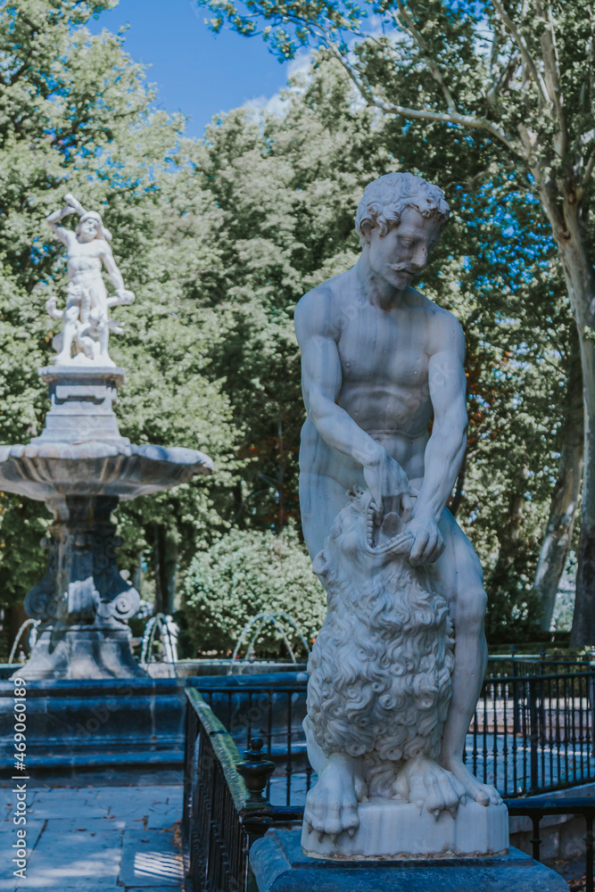fountain in the gardens of the royal palace of aranjuez, madrid, spain, europe fountain in the gardens of the royal palace of aranjuez, madrid, spain, europe