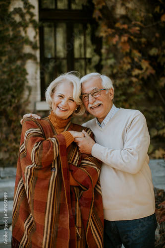 Senior couple embracing in ...