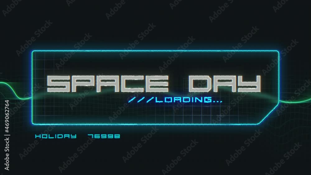 Space Day with neon sci-fi screen and abstract lines, motion abstract futuristic, cosmos and sci-fi style background Space Day with neon sci-fi screen and abstract lines, motion abstract futuristic, cosmos and sci-fi style background