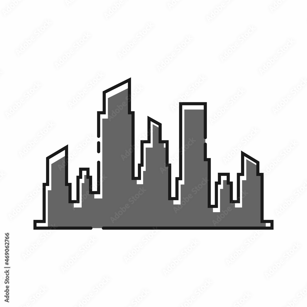 City skyline icon design template illustration vector