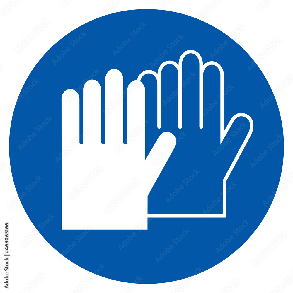 Wear protective gloves vector sign Wear protective gloves vector sign