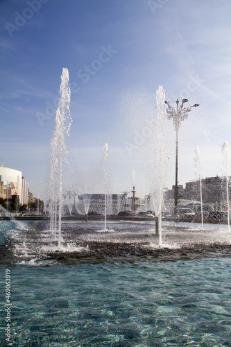 Bucharest central city fountain