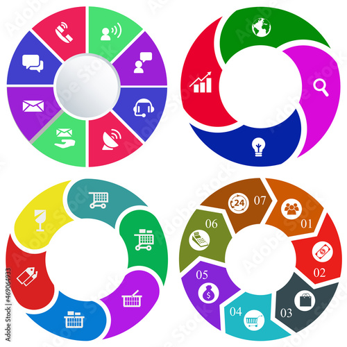 Business infographics. Set of pie chart.