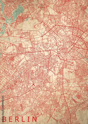 Berlin Stadtplan Stadtkarte Stra  en rot